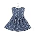 TIFENNY Spring Summer Kids Baby Girls Floral Sleeveless Princess Dress Vest Clothes (4T, Blue)