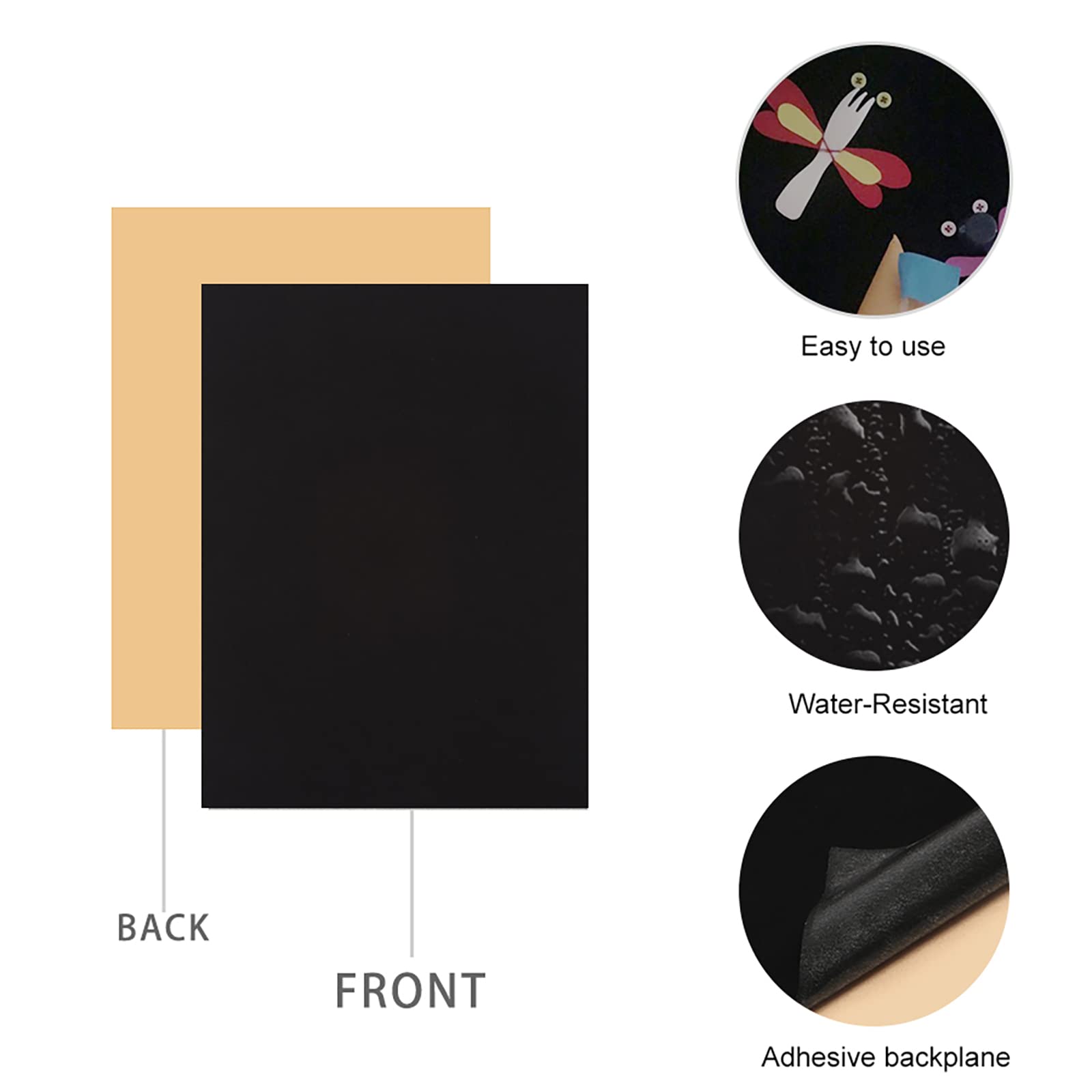 YaoHui 3-Pack Self-Adhesive Felt Sheets, Peel & Stick, A4 Size (8.3