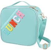 Nsrzua Lunch Bag Kids,Insulated Lunch Bag With Adjustable Shoulder Strap,Reusable Lunch Bag for Kids, Girls,Boys, lunch Bag Women,Preppy Lunch Box for School,Travel, Picnic (blue)