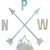 NBFU Pacific Northwest Mountains Pnw (Hologram) (Set Of 2) Premium Waterproof Vinyl Decal Stickers For Laptop Phone Accessory Helmet Car Window Bumper Mug Tuber Cup Door Wall Decoration