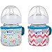4oz (Set of 2 pcs) Miracle Bean Neoprene Baby Bottle Sleeves – Adjustable Sleeves. Glass Bottles – Improved Heat/Cold Retention – Moisture, Non-Slip Grip – Fox and Elephant