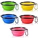 SENHAI Collapsible Travel Bowls for Dogs Cats Pets, 5 Pack Raised Bowls for Feeding Watering on Journeys Hiking Camping, Lightweight & Portable