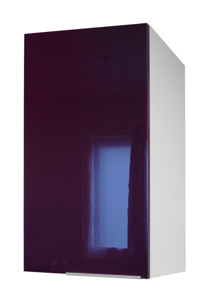 Berlenus CP4HA Küchenschrank, 1 Tür, 40 cm, glänzend, auberginenfarben