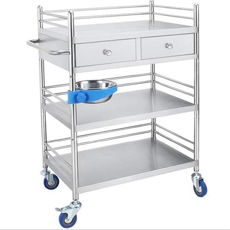 Mxzl 3 Shelf Stainless Steel Utility Medical Cart Lab Serving