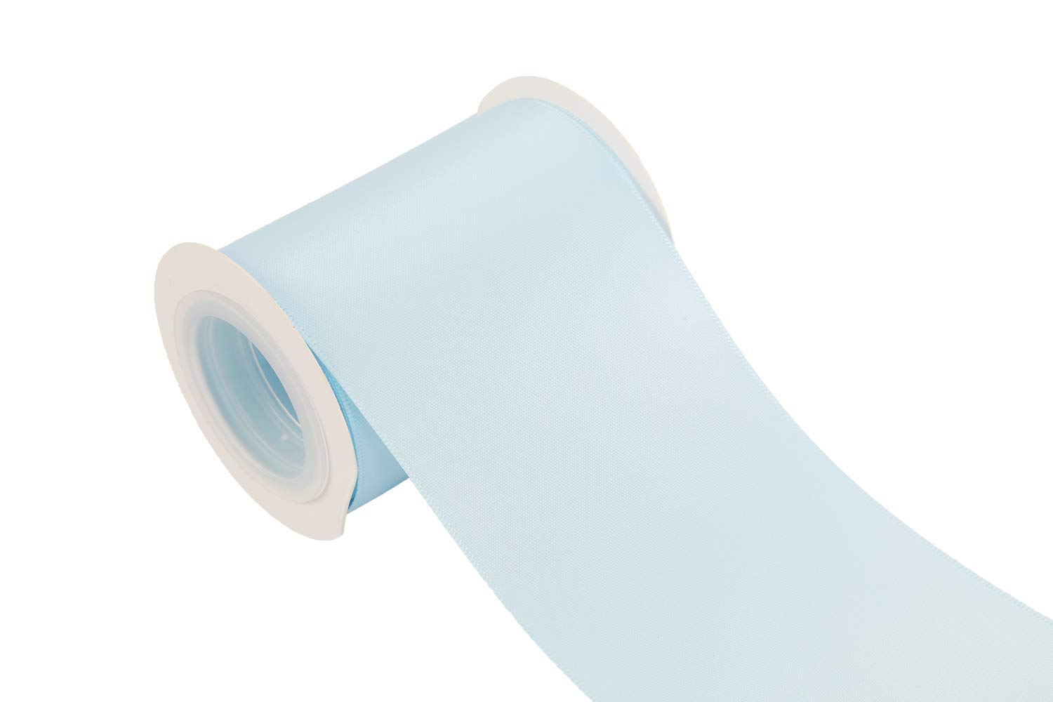 ITIsparkle 75mm Width (3") Double Faced Satin 4.5 Meters (Full Reel) Premium Quality Ribbon Ideal for Crafts/Gift Wrapping/Floristry - Light Blue