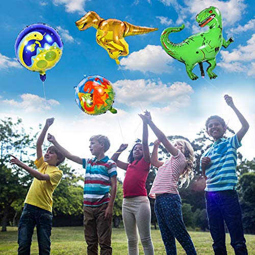 Herefun 8 Stücke Dinosaurier Folienballon, Dinosaurier Ballons Wiederverwendbare Heliumballons, Folien Ballons für… – Bild 4