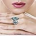 Turquoise Ring in Sterling Silver 925 & Genuine Turquoise Size 6 to 11 (Teal/Matrix Turquoise, 7)