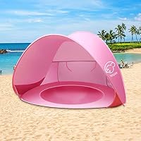 NEQUARE Baby Beach Tent, Portable Pop Up Baby Tent, UPF 50+ Summer Sun Shelters Shade, Sunscreen Beach Umbrella Baby Pool for Infant Baby(Pink)