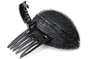 JOWXSX Black Puff Hair Cushion Volume Clips, Fluffy Hair Pad, Sponge Clip Bun Comb and Bump It Up Hair Base Set for Women and Girls - DIY Hairstyling Tools, Clips and Barrettes
