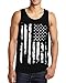 SpiritForged Apparel Distressed White USA Flag Men's Tank Top, Black XL
