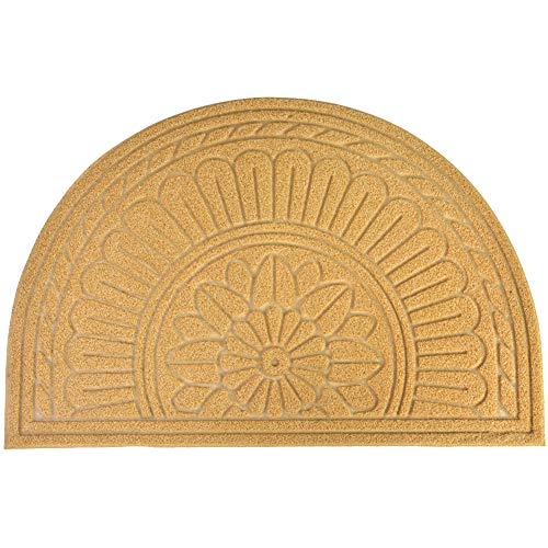 Mibao Half Round Entrance Door Mat, 24 x 36 inch Winter Durable Large