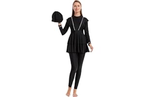 Womens Burkini Swimsuits Muslim Modest Swimwear Islamic Full Body Swimming Top Pants Hijab Long Sleeve Rash Guard