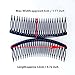 Ruihfas Fashion Women 24 Teeth Hair Comb Pin Clip Double Rows Rhinestone Hair Side Combs 4.72