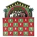 PIONEER-EFFORT Christmas Wooden Advent Calendar House with 24 Drawers and Nativity Scene Count Down to Christmas Decoration Fill Small Gifts for Kids (9.4''x2.3''x11.4''H, Colorful)