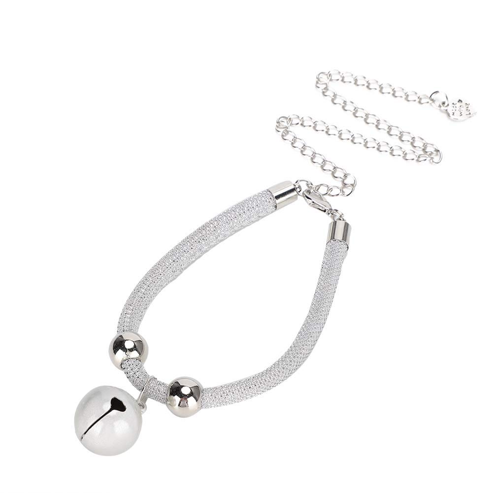 Cat Necklace Adjustable Pet Collar with Bell White Nylon Dog Cat Pet Grooming Supplies Daily Decoration(7.87~14.96inch)