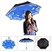 Elover 32in X 8 Panels Double Layer Inverted Umbrella, A- Sky Blue