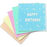 Coterie Happy Birthday Napkins - Large 6.5” Disposable Paper Napkins (20-Pack) | Birthday Party Supplies for Kids & Adults | Festive Happy Birthday Cocktail Napkins for Cake, Drinks & Decorations