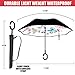 Monstleo Inverted Umbrella,Double Layer Reverse Umbrella for Car and Outdoor Use by, Windproof UV Protection Big Straight Umbrella with C-Shaped Handle and Carrying Bag (Pink)