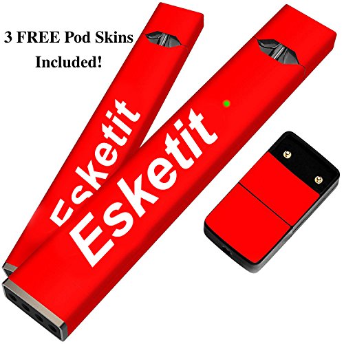 Esketit Juul Protective Skin Wrap By Super Skins | Red and White Juul Decal Vape Vinyl Sticker | For Pax Juuls, USB Chargers, and Pods | Men and Women