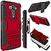 LG G3 Case (5.5 inch), Zenic(TM) Hybrid Dual Layer Armor Defender Full-Body Protective Case Cover with Kickstand & Belt Clip Holster Combo for LG G3 (Red/Black)