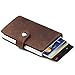 HONB RFID Credit Card Holder, Slim Genuine Leather Wallet for Travel, Pop Up Wallet for Men (Brown)