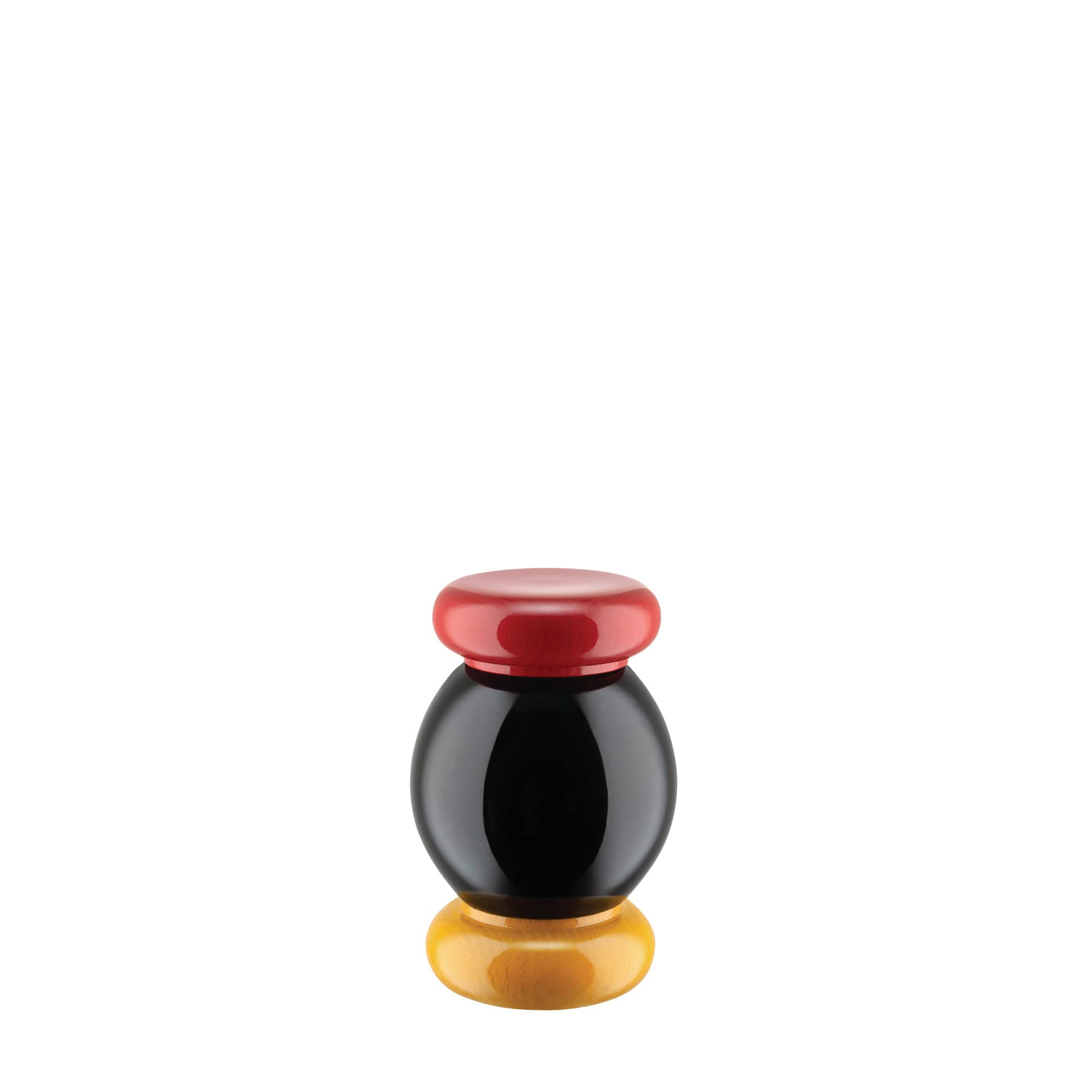 Alessi Totem Domestici ES18 - Design Salt, Pepper and Spice Mill in Beech, Black, Yellow and Red Wood