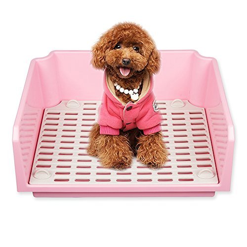 RunNing Cat Litter Box, Indoor Puppy Potty with Fence, Portable Potty for Totoro Piggy Hamster and rabbit (Pink)