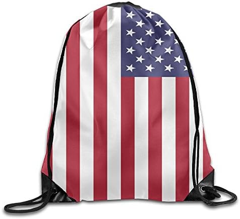 Welonzd Gym Sack Bag Drawstring American Flag Backpack Sport Bag