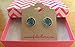 Summerfield Collection Silver-tone Twinkle Glitter Glass Galaxy Stud Earrings Hand-painted 12mm (Teal Green/Blue)