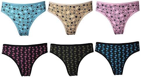KHI Women's Cotton Print Panties (Pack Of 6) Medium Multicolor