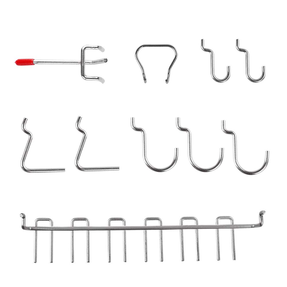 Lee-buty 52 Pcs Peg Hook Assortment Metal Pegboard Organization Storage Tools