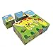 Rolimate Educational Preschool Dinosaur Wooden Cube Jigsaw Puzzle Blocks - Birthday Gift Toys for age 1 2 3 Years Old and Up Toddlers Kids Baby Children Boys Girls