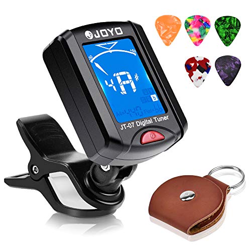 PACETAP Guitar Tuner Clip on Chromatic Digital Tuner for Acoustic Guitar, Ukulele, Violin, Bass, Banjo, Mandola with Picks and Picks Holder