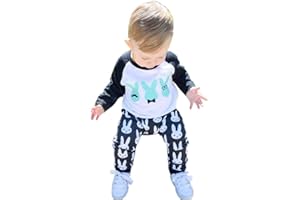 CM C&M WODRO Toddler Baby Boys Pants Sets Infant Bunny Printed Newborn Easter Outfit Spring Fall Winter 0-24M Months