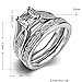 Stainless Steel Princess Cut Cubic Zirconia Wedding Engagement Ring Set Anniversary Propose Eternity Bridal Halo (10)