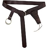 Yxtwaeh 3 Packs Medieval Leather Belt Sword Dagger Frog Renaissance Belt Sword Holster for Halloween Knight Pirate Costume