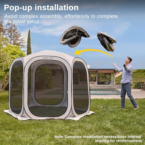 East Oak 10x10 FT Pop-Up Screen House Tent - Instant Portable Bug-Free Outdoor Canopy for Patio & Camping image 23