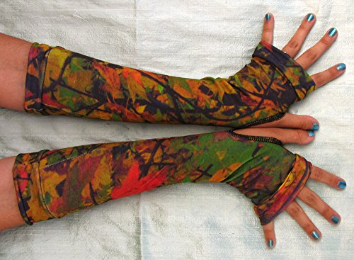 Autumn Leaves Arm Warmers Fall Fashion Gloves