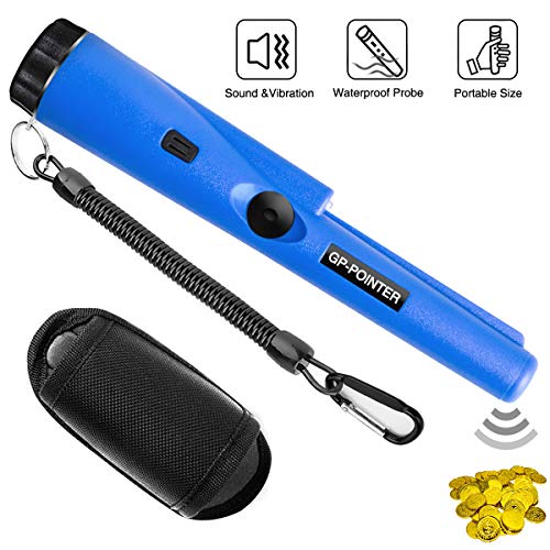 PiAEK Waterproof Metal Detectors,Pinpointer Pro Metal Detector IP66 Waterproof with High Sensitivity for Kids and Adults Treasure Hunting Blue