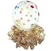 UTOPP 12 Inches Clear Balloons Colorful Polka Dots Big Helium Balloons Thick Latex Pack of 50