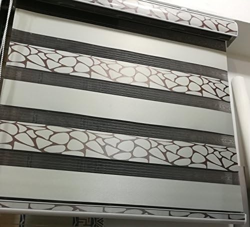 Custom size Blackout Zebra Dual Shades Stone Grain (Max Width 2.4M, Max Length 2.5M) (Beige-Brown)