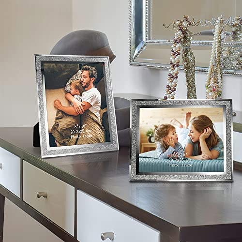 Calenzana 8x10 Picture Frame Sparkle Glass Photo Frames for Tabletop, 8