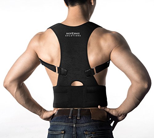 Posture Corrector Back Brace - MEDICAL GRADE Adjustable Posture Support And Clavicle Support With Lower Back Lumbar Belt (L 30” - 36” Waist) Improve Bad Posture And Relieve Back Pain for Men and Women