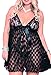 Moonight Women's Plus Size Lingerie Sexy Polka Dots Baby Doll Lingerie Set
