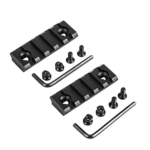 SUGEAR 5-Slot Keymod Rail System Section Picatinny Rail for Key Mod Handguard Mount Rail System, 2 Count