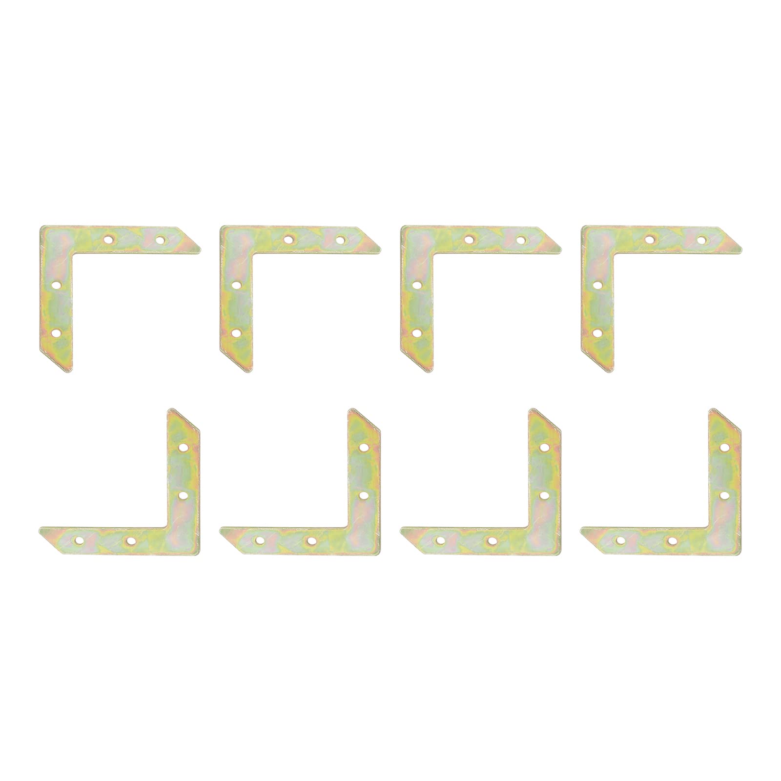 DTGN 3.03"x3.03"(LxW) L Brackets - 10Pack - Good for Furniture Mending Repair - Durable Metal Fixing Brace Plate - Multicolored