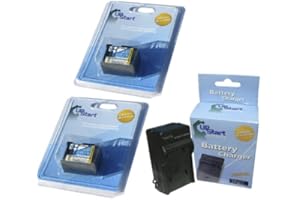 UPSTART BATTERY 2 Pack - Replacement for Canon FS200 Battery + Charger - Compatible with Canon BP-808 Digital Camcorder Battery and Charger (Decoded 890mAh 7.4V Lithium-Ion)