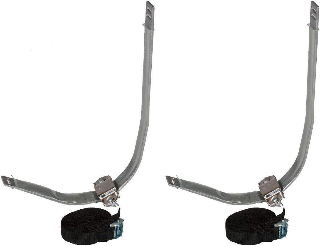 PAIR of Roof Rack J Bars - Kayak Transport - Including Straps, Brackets and Nuts