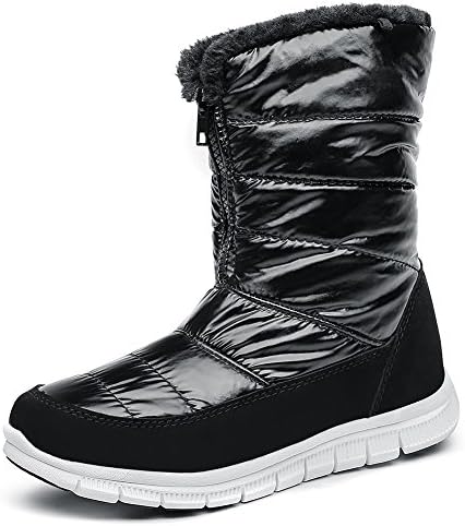 SHAKE Women's All-match Flat Non-slip Lightweight Comfort Warm Boots Cold-Weather Soft Fur Snow Boots (7.5US=Women EU 39, Black)