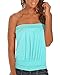 Belleshine Women's Sexy Summer Strapless Top Ruched Shirt Blouse Tank(LB,S)